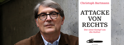 Christoph Barmann mit seinem Buch Attacke von rechts